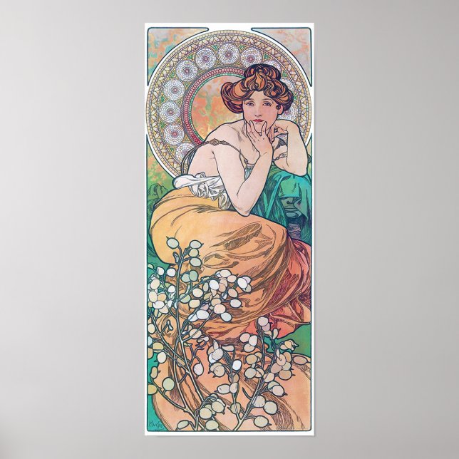 Topaz (Vier Juwelen), Alphonse Mucha Poster (Vorne)