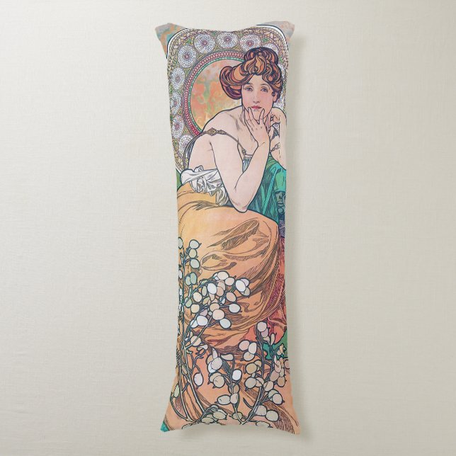 Topaz (Vier Juwelen), Alphonse Mucha Seitenschläferkissen (Vorderseite Vertikal)