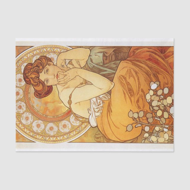 Topaz von Alphonse Mucha Seidenpapier (Vorderseite)