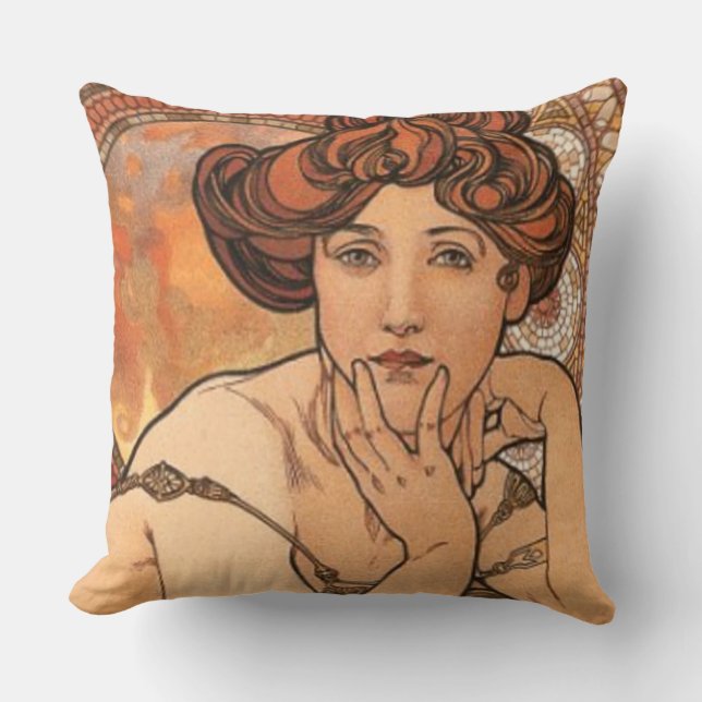 Topaz von Mucha Kissen (Vorderseite)