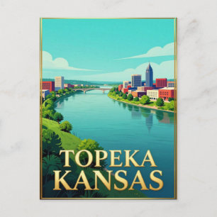 Topeka Kansas Flussufer Great Plains Landschaft 🌾 Postkarte