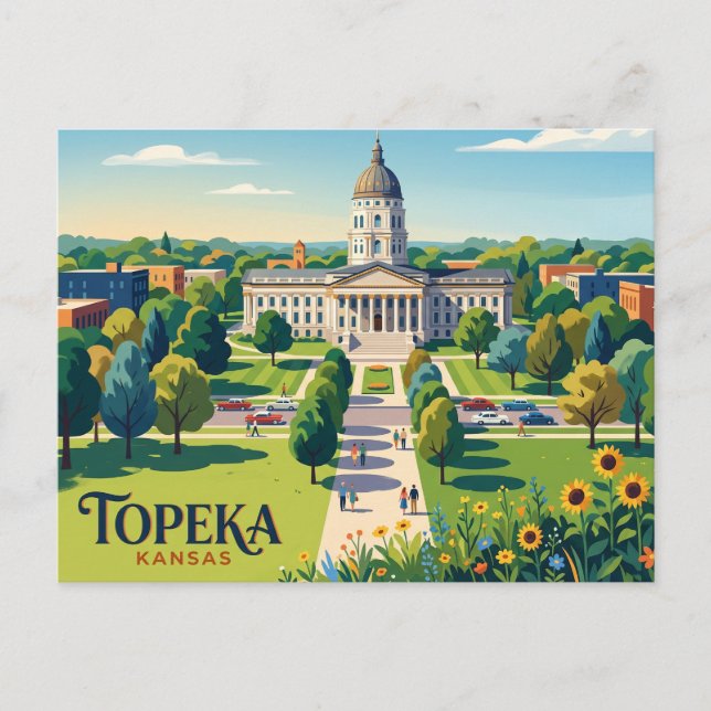 Topeka Kansas Postkarte (Vorderseite)