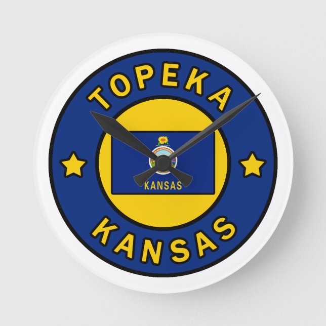 Topeka Kansas Runde Wanduhr (Vorderseite)