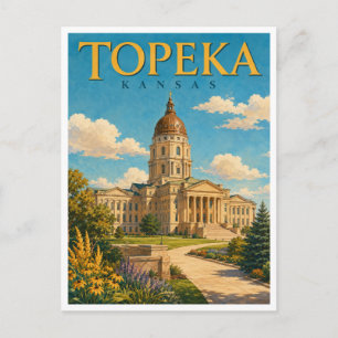 Topeka Kansas State Capitol GeoSaga Postkarte