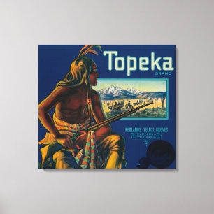 Topeka-Marken-Zitrusfrucht-Kisten-Aufkleber Leinwanddruck