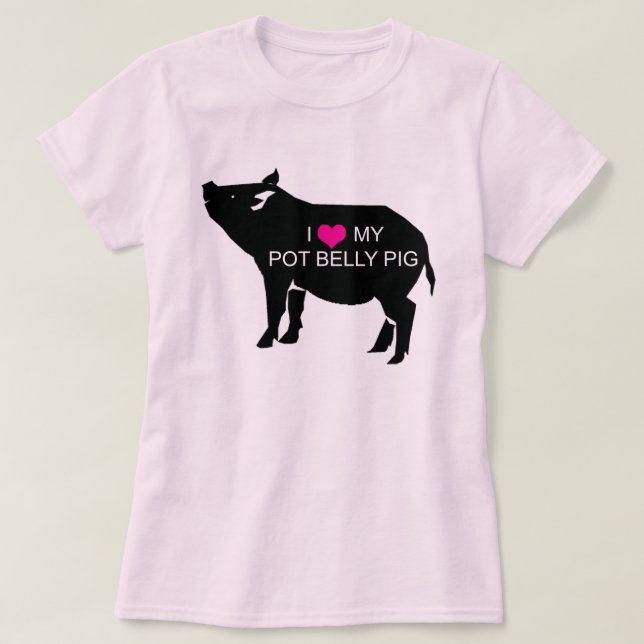 Topf-Bauch-Schwein-T - Shirt (Design vorne)