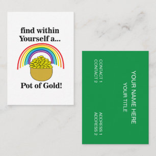 Topf des Goldes in dir selbst St. Patrick's Day  Visitenkarte