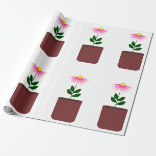 Topf-Gänseblümchen-Geschenkpapier Geschenkpapier