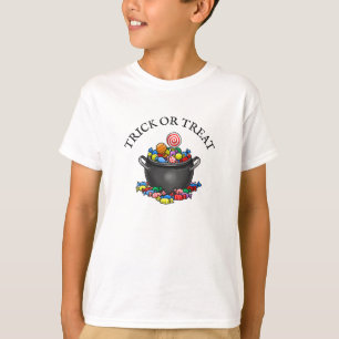 Topf gefüllt mit Süßigkeiten für Halloween T-Shirt