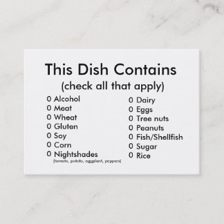 Topf-Glück-Bestandteil-Karte Visitenkarte