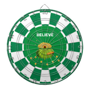 Topf mit Gold und Text Dartscheibe