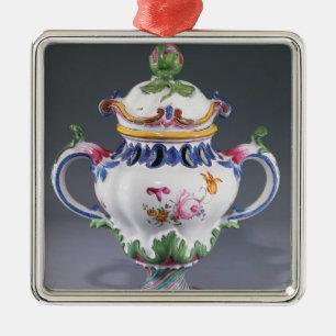 Topf-pourri Vase, hergestellt in Straßburg, Silbernes Ornament