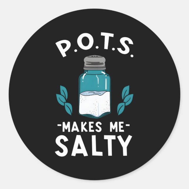 Töpfchen Sensibilität Salty Dysautonomie Türkis Sa Runder Aufkleber (Vorderseite)