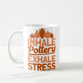 Töpfer atmen Töpferei aus Stress Töpfer Kaffeetasse