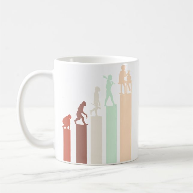Töpferei-Evolution Alte Handwerkskunst Retro-Töpfe Kaffeetasse (Links)