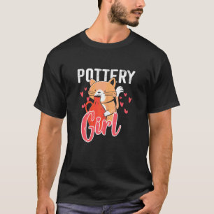 Töpferei Mädchen Katze Keramik Ton Töpferei Damen T-Shirt