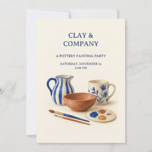 Töpferei-Malparty-Einladung von Clay and Company Einladung