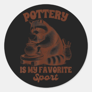 Töpferei-Töpferei Racoon-Töpferei ist mein Favorit Runder Aufkleber