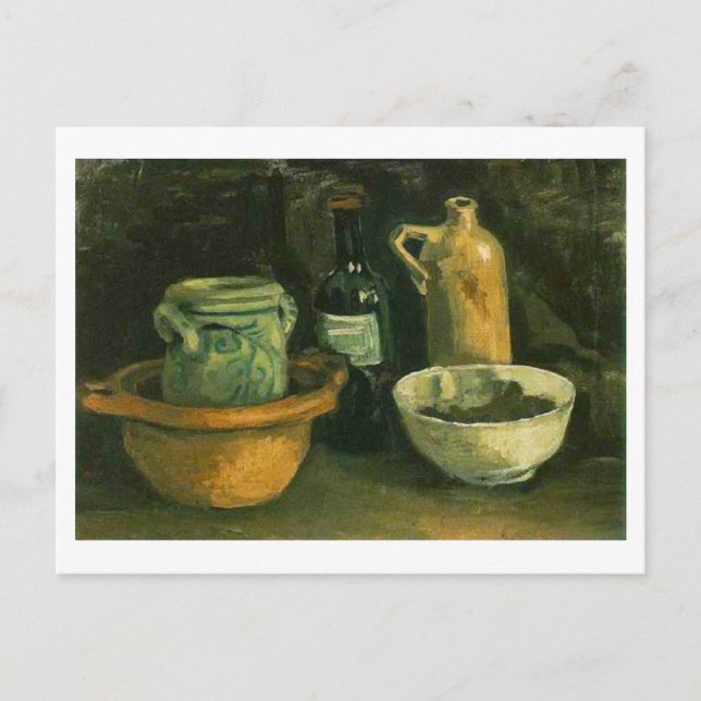 Töpferei und zwei Flaschen (F57)Van Gogh Fine Art Postkarte (Vorderseite)