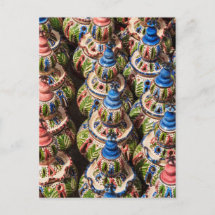 Töpferei zum Verkauf auf dem Markt Postkarte