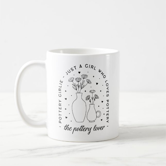 Töpferliebhaber-Mädchen-Ästhetik Kaffeetasse (Links)