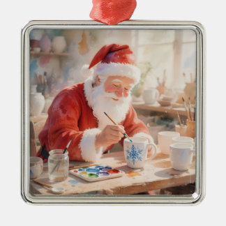 Töpfermalerei Weihnachtsmann  Ornament Aus Metall
