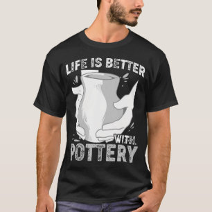 Töpferton Lustige Keramik-Topf-Skulptur T-Shirt