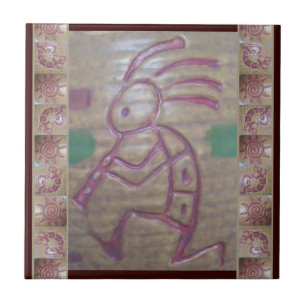 Töpferware Kokopelli Fliese