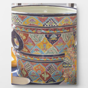 Töpferwaren im mexikanischen Talavera-Stil Fotoplatte