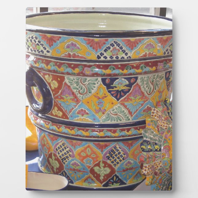 Töpferwaren im mexikanischen Talavera-Stil Fotoplatte (Vorderseite)