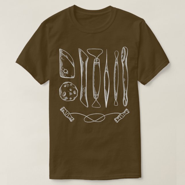 Töpferwerkzeuge für Keramiken T-Shirt (Design vorne)
