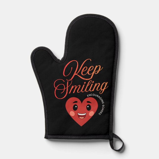 Topflappen 'Keep Smiling' Ofenhandschuh (Vorderseite)