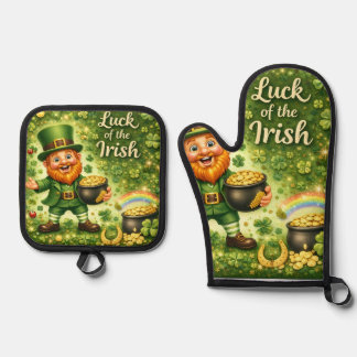 Topflappen-Set 'Luck of the Irish' Ofenhandschuh & Topflappen-Set