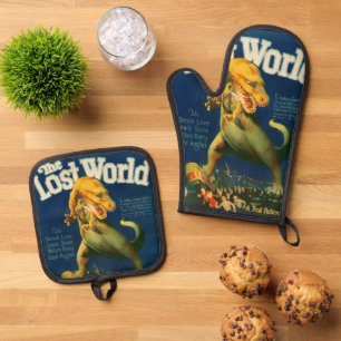 Topflappen und Ofenhandschuh 'The Lost World' & Topflappen-Set