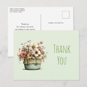 Topfpflanzen Cozy Shabby Style Cute Danke Postkarte