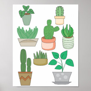 Topfpflanzen Poster