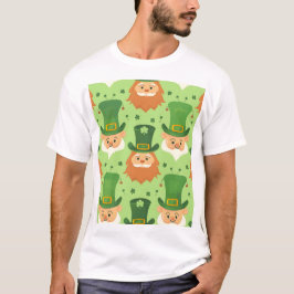 Tophat Leprechaun Muster T-Shirt
