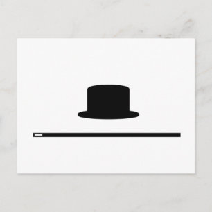 Tophat und Cane Postkarte
