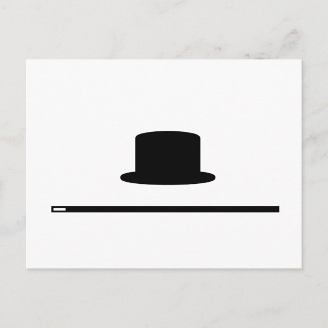 Tophat und Cane Postkarte (Vorderseite)