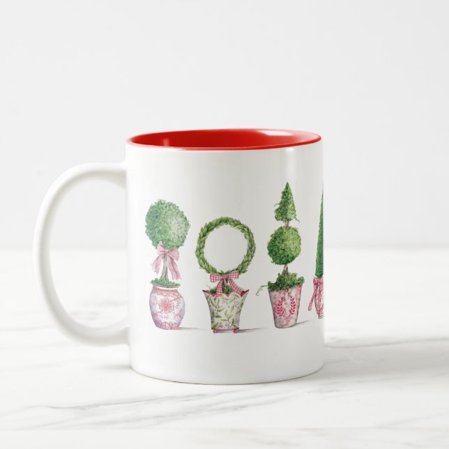 Topiacés de Noël Café Mug (Gauche)