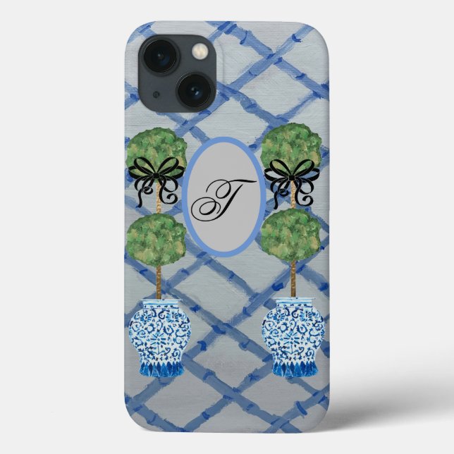 Topiary Blue Ginger Jars Jar Mat   Case-Mate iPhone Hülle (Rückseite)
