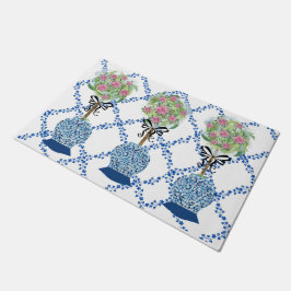 Topiary Blue Rose Ginger Jars Jar Mat Doormat Rug Fußmatte