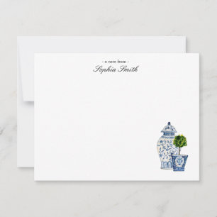 Topiary, Blue & White Keramik flach Dankeskarte
