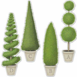 Topiary Collection Benutzerdefiniert Mit Monogramm Aufkleber
