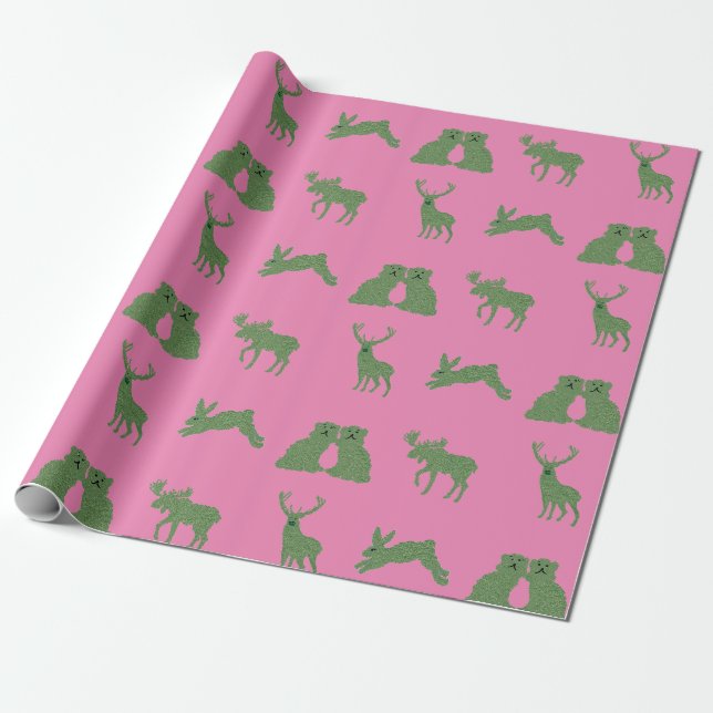 Topiary Deer Rabbit Wrapping P Geschenkpapier (Ungerollt)