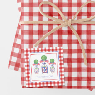 Topiary-Geschenk für Wasserfarben - Patriotische A Mitteilungskarte