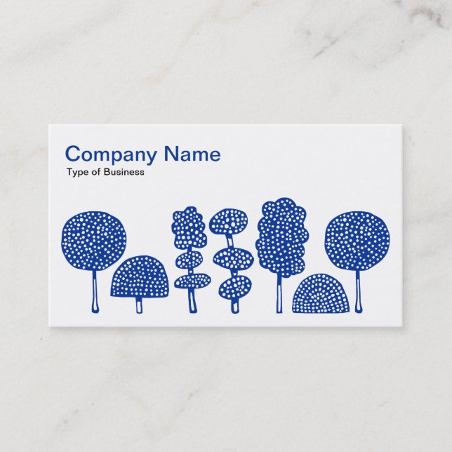 Topiary - Navy Blue on White Visitenkarte (Vorderseite)