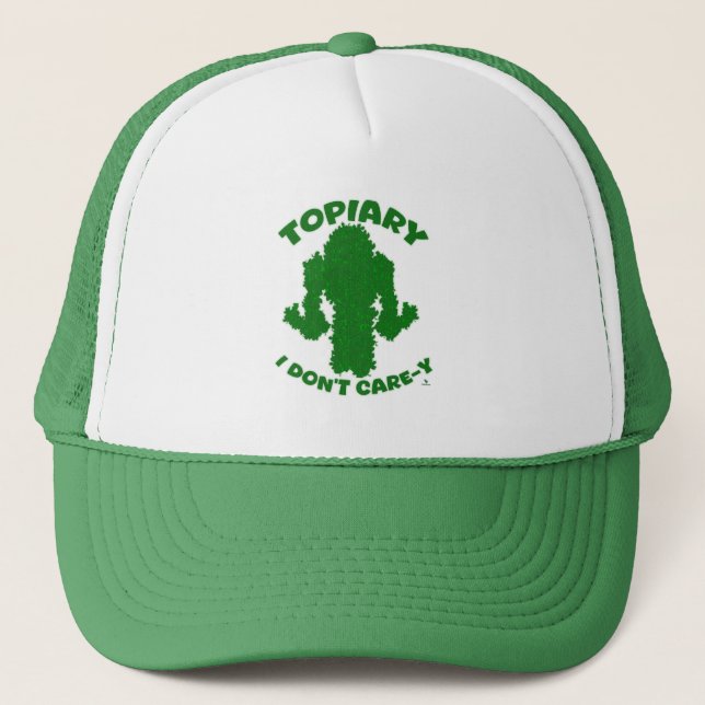 Topiary No Care Funny Gardens Motto Truckerkappe (Vorderseite)