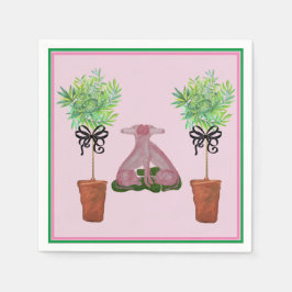 Topiary Pink Staffordshire Dog Paper Handtücher Serviette