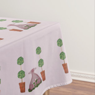 Topiary Pink Staffordshire Hunde Gewebe Tischdecke